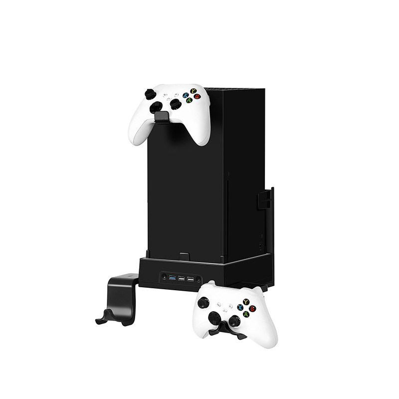 Zidni držač za Xbox Series X s rashladom bazom i držačem za kontroler (Model SY-XSX-898, ABS, Type-C sučelje, Video/Audio sučelje 1, Mrežno sučelje 1; Pohrana, hlađenje, LED rasvjeta)
