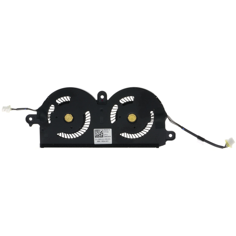 CPU chladiaci ventil Dell XPS 13 9370/9380/9390 0980Wh – plastový, 40 g, jednoventilátorový dizajn