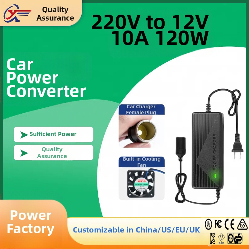 AC/DC autó tápegység 220V–12V, 180W, 10A, autóberendezésekhez