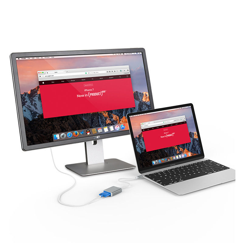 Type-C na VGA adapter, 1080P, povezivanje prijenosnog računala s monitorom