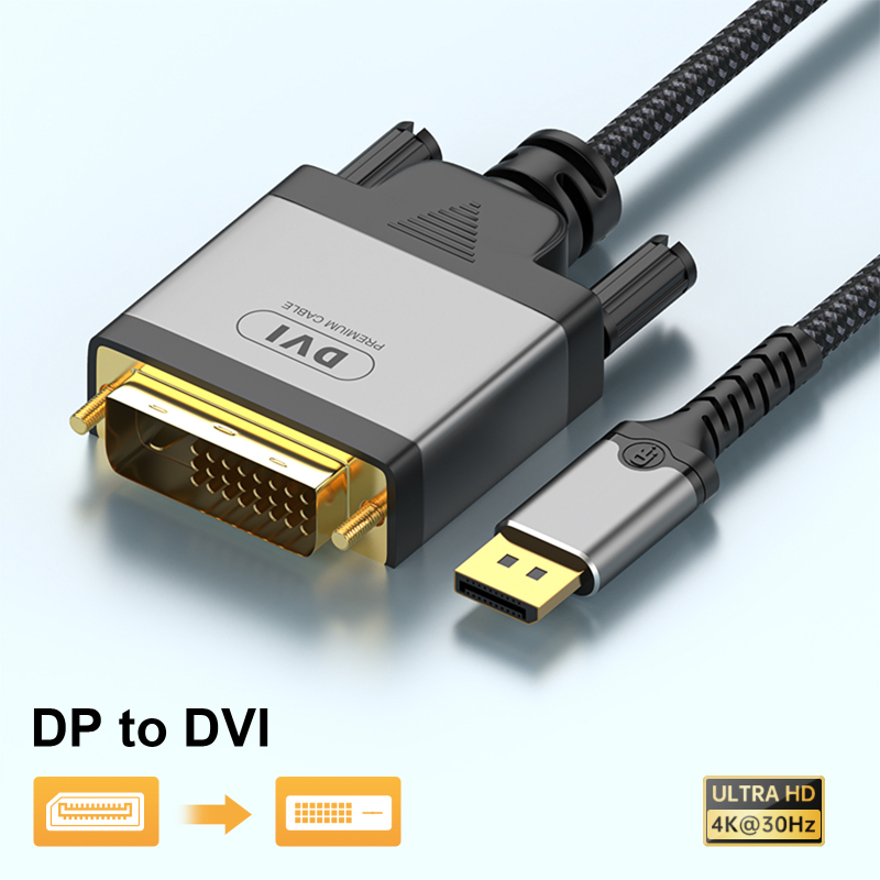 DisplayPort na DVI-D pretvarački kabel, 1,8 m, čip 6616, brzina prijenosa 1080 MB/s