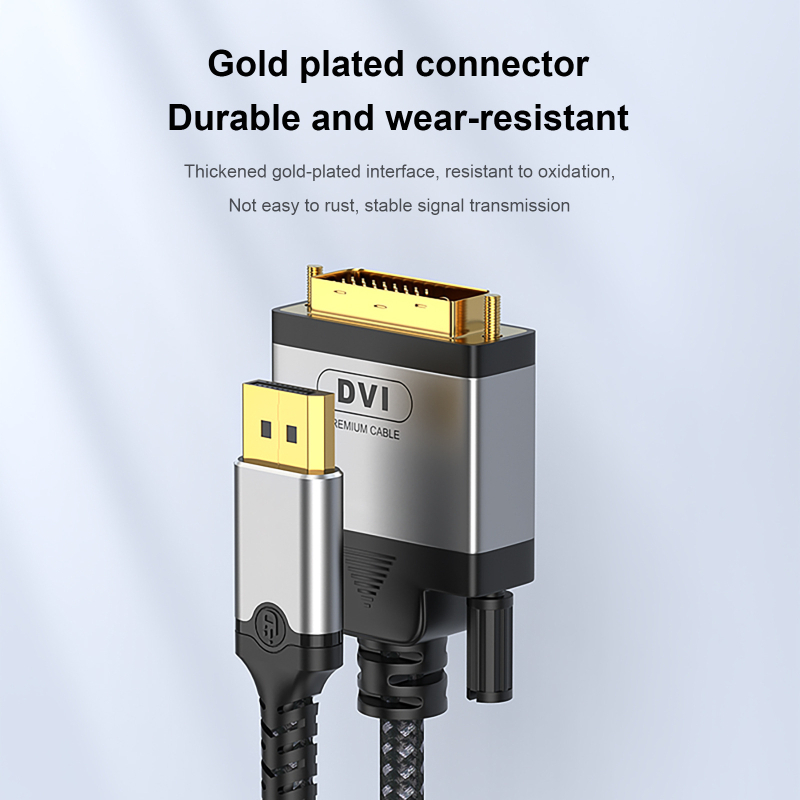 DisplayPort na DVI-D pretvarački kabel, 1,8 m, čip 6616, brzina prijenosa 1080 MB/s