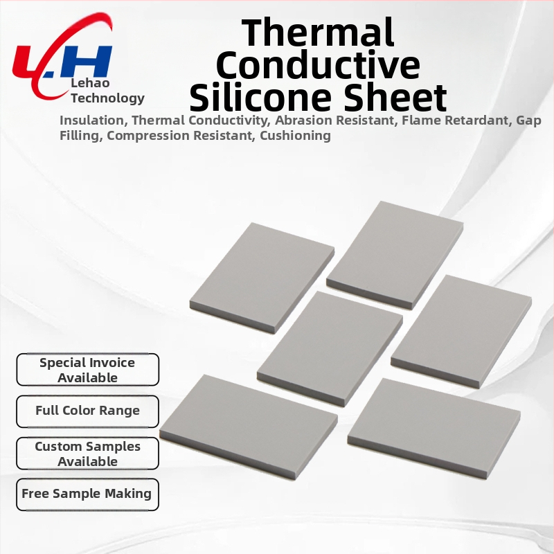 Lehao – pašlīmējošs silikona plākšņu ar augstu siltumvadītspēju CPU/GPU portatīvajam datoram dzesēšanai | Materiāls: gumija; Temperatūras izturība: -40°C līdz 200°C; Ugunsizturība UL-94; ISO 9001; Zīmols Lehao