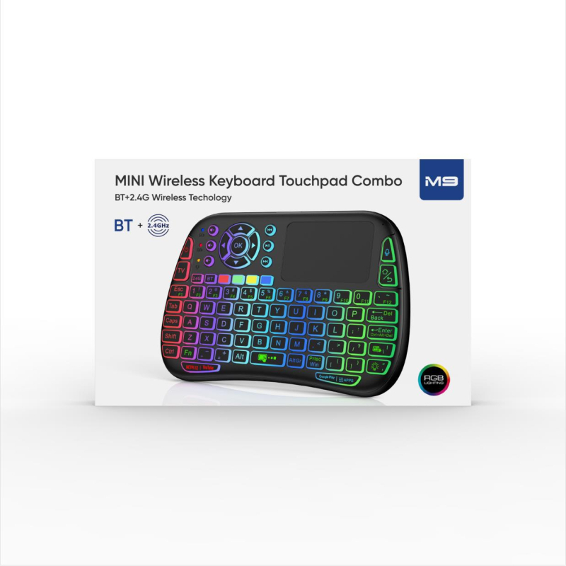 M9 Mini Tipkovnica - Dvostruki bežični način (Bluetooth + 2.4G), Numerička tipkovnica, ≤87 tipki, ABS, Kompatibilno s prijenosnim računalima