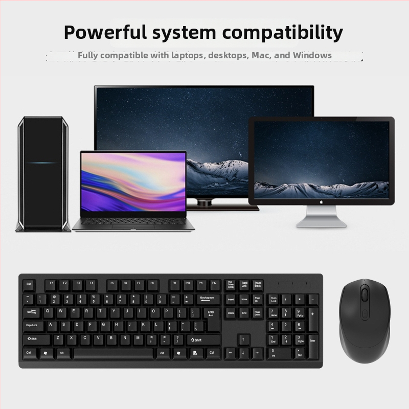 Bezdrôtový set klávesnice a myši – 2.4G, USB rozhrania, 1600 DPI, ergonomický, vodotesný