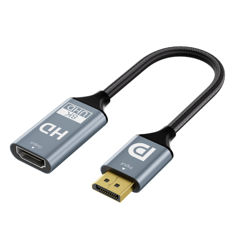 Type-C na DP pleteni kabel za 8K60Hz projekciju zaslona, duljina 0,2 m, bakreno jezgro, Cs5563 čip