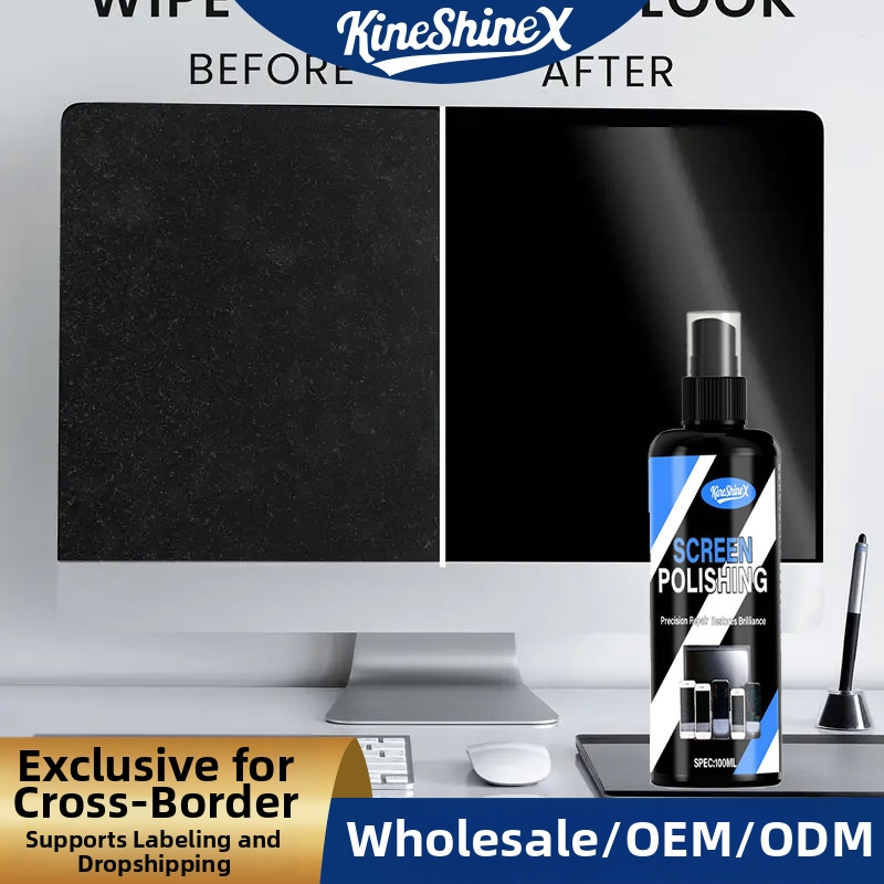 Ekrano valymo rinkinys kompiuteriams, nešiojamiesiems, klaviatūrai, akinėms ir fotoaparato objektyvams — kineshinex; grynas tūris 50/100 ml; bendras svoris 50/100 g; vietinis prekės ženklas; įgaliotas privatūs ženklas