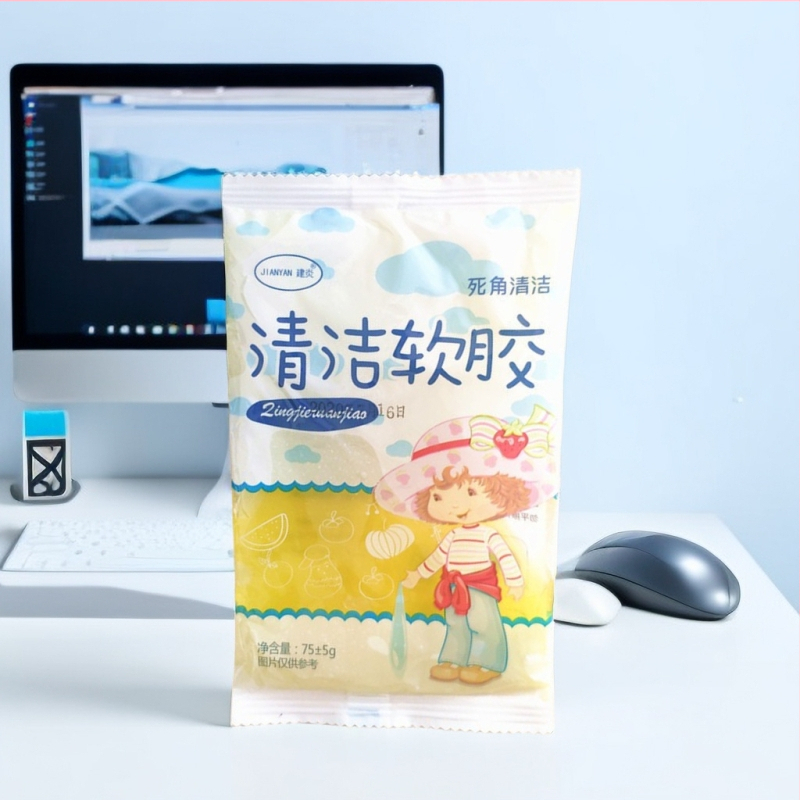 Tīrīšanas māls tastatūrām un ierīcēm — mīkstas gumijas formulējums, Crystal Mud; saderīgs ar klaviatūrām, viedtālruņiem, datoriem un automobiļiem.