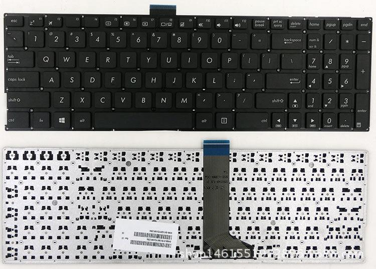 ASUS K555, X555L, R556L, F555L, X555LD4010 és A555L számára tervezett játékbillentyűzet – 88 billentyű, fém kivitel, PS/2 interfész, vezetékes csatlakozás, gyorsbillentyűk és multimediás billentyűk