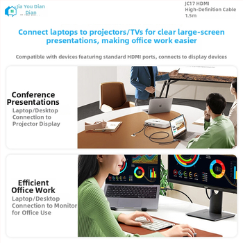 JC17 HDMI kabelis PC/Laptopa/Projektora – 24K zeltītas kontaktligzdas, HDMI 2.0 4K/60Hz, PE matētais kabelis