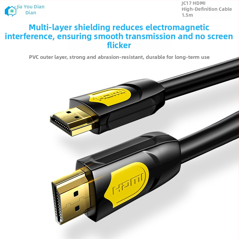 JC17 HDMI kabelis PC/Laptopa/Projektora – 24K zeltītas kontaktligzdas, HDMI 2.0 4K/60Hz, PE matētais kabelis