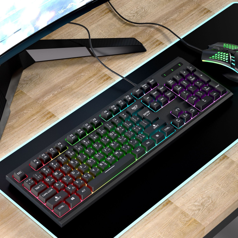 Gaming tipkovnica 104 tipke, žičano povezivanje, RGB pozadinsko osvjetljenje, USB sučelje, model 2025