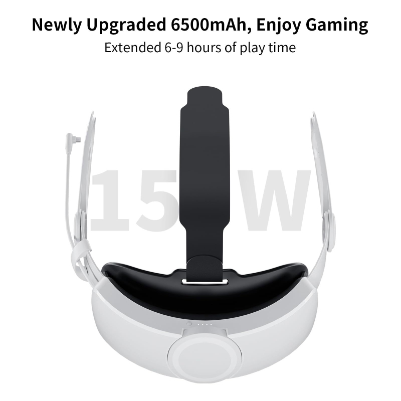 Oculus Quest 3 VR brilles ar 15W/6000mAh akumulatoru, plastmasas korpuss, 493 g