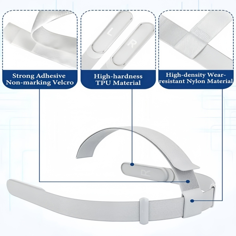 Quest 2 galvas siksnas nomaiņas komplekts ar silikona joystick vāciņiem, neitrāla zīmola, 20 g