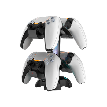 Zvte DZ509 Suport încărcare pentru controller PS5 - 4 în 1 cu iluminare RGB și display; corp ABS; interfață Type-C; dimensiuni 18 cm x 4 cm x 24,5 cm; greutate 453 g