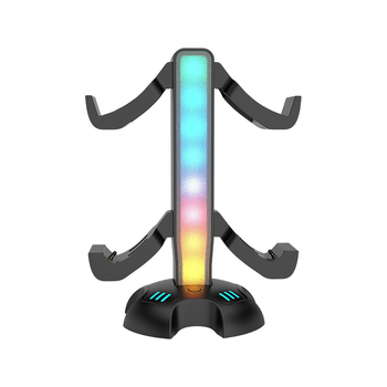 Zvte DZ509 Suport încărcare pentru controller PS5 - 4 în 1 cu iluminare RGB și display; corp ABS; interfață Type-C; dimensiuni 18 cm x 4 cm x 24,5 cm; greutate 453 g