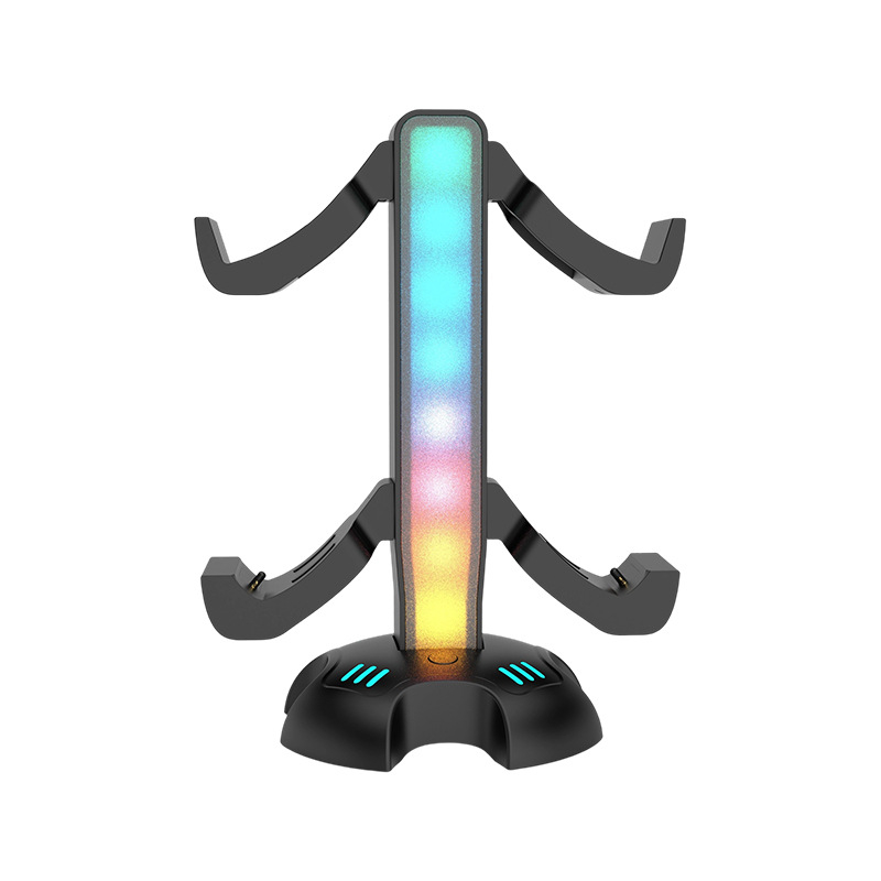 Zvte DZ509 Suport încărcare pentru controller PS5 - 4 în 1 cu iluminare RGB și display; corp ABS; interfață Type-C; dimensiuni 18 cm x 4 cm x 24,5 cm; greutate 453 g