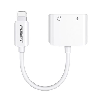 Pisen 2-u-1 adapter za iPhone: punjenje i slušanje glazbe, kompatibilan s Apple 7/8/X/XR/11/12/13/14, mobilni prijenos uživo