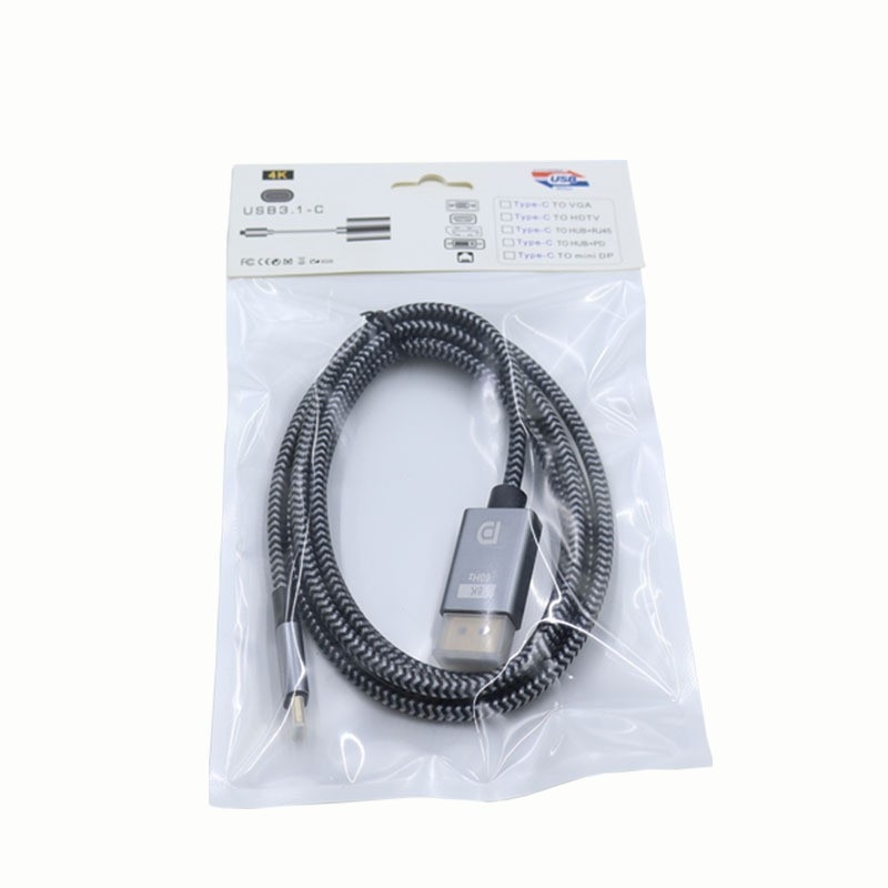 Cablu adaptor Type-C către DP, interfață DP, cip Ldr6025q, nucleu de cupru, lungime 1,8 m