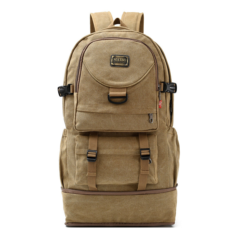 Rucsac din pânză, capacitate 20–35 L, unisex, curele curbate, compatibil cu laptop de 14 inchi, rezistent la uzură.