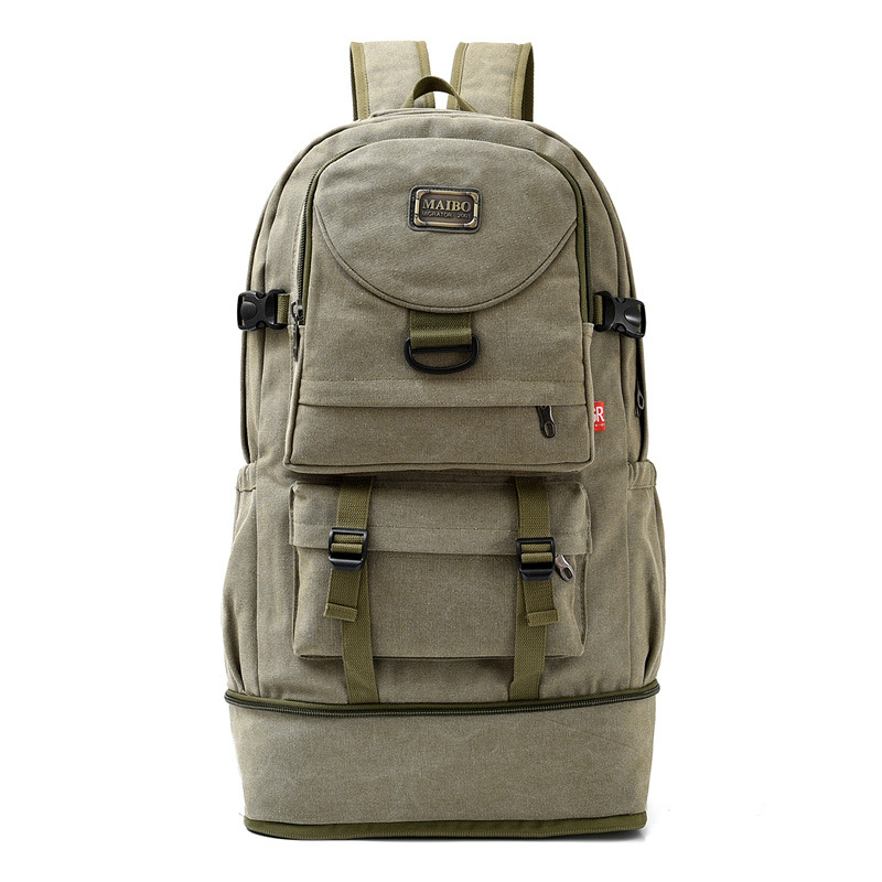 Rucsac din pânză, capacitate 20–35 L, unisex, curele curbate, compatibil cu laptop de 14 inchi, rezistent la uzură.