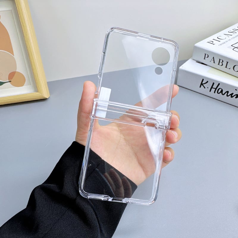 Priehľadný pevný kryt z PC pre Honor Magic V Flip, minimalistický štýl, vstrekované lisovanie, ochrana proti pádom, kompatibilný s Honor Magic V Flip.