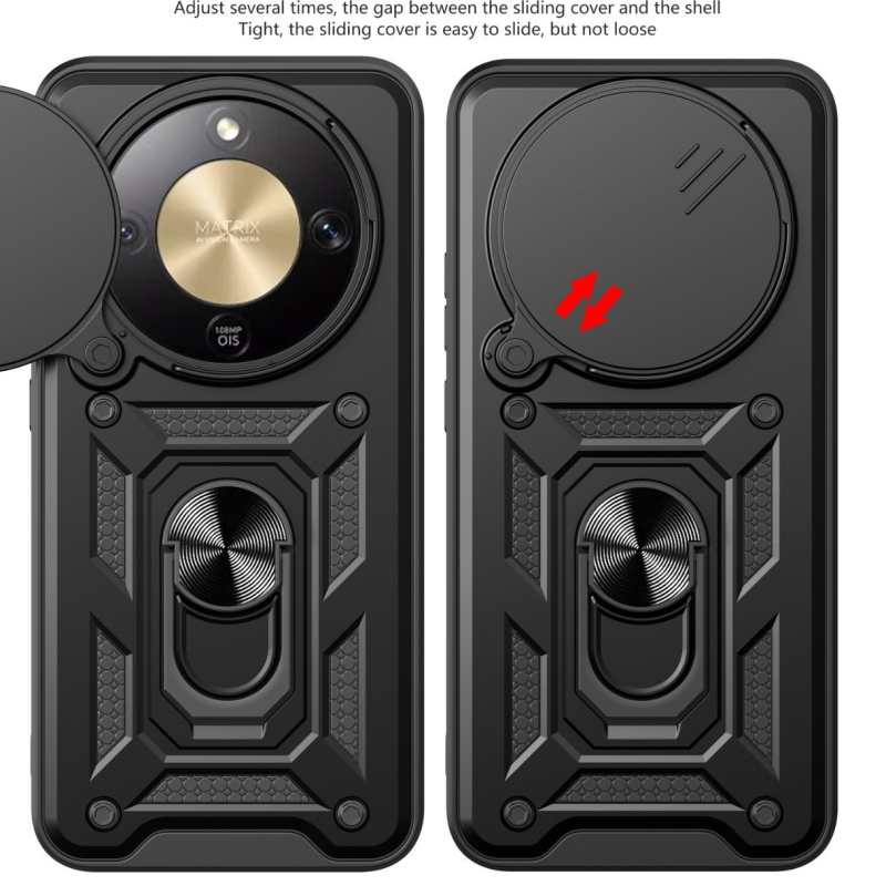 Magic8Lite husă spate pentru Huawei Honor X9D cu suport, TPU+PC, protecție anti-cădere