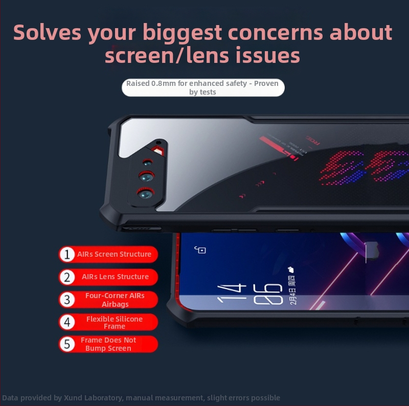 ASUS ROG7 spēļu tālruņa vāciņš | TPU+PC, karstās presēšanas process, siltuma izkliede, izturīgs pret nolietošanos