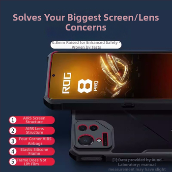 Aizsarg telefona vāciņš Asus ROG9PRO/ROG8PRO — TPU+PC, karstā presēšana, šoks izturīgs, siltuma izkliede, pret pirkstu nospiedumiem