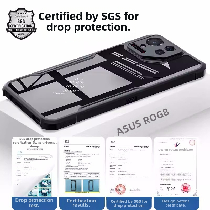 Aizsarg telefona vāciņš Asus ROG9PRO/ROG8PRO — TPU+PC, karstā presēšana, šoks izturīgs, siltuma izkliede, pret pirkstu nospiedumiem