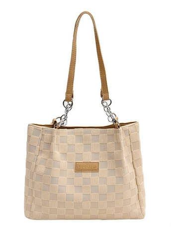 Geantă tote, stil stradal, material din bumbac, formă orizontală pătrată, închidere magnetică, căptușeală poliester-cotton