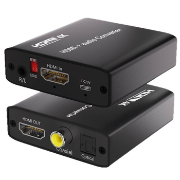 HDMI garso skirstytuvas ir adapteris HA-420, 4K @30Hz, suderinamas su Windows 7, palaiko capture kortą