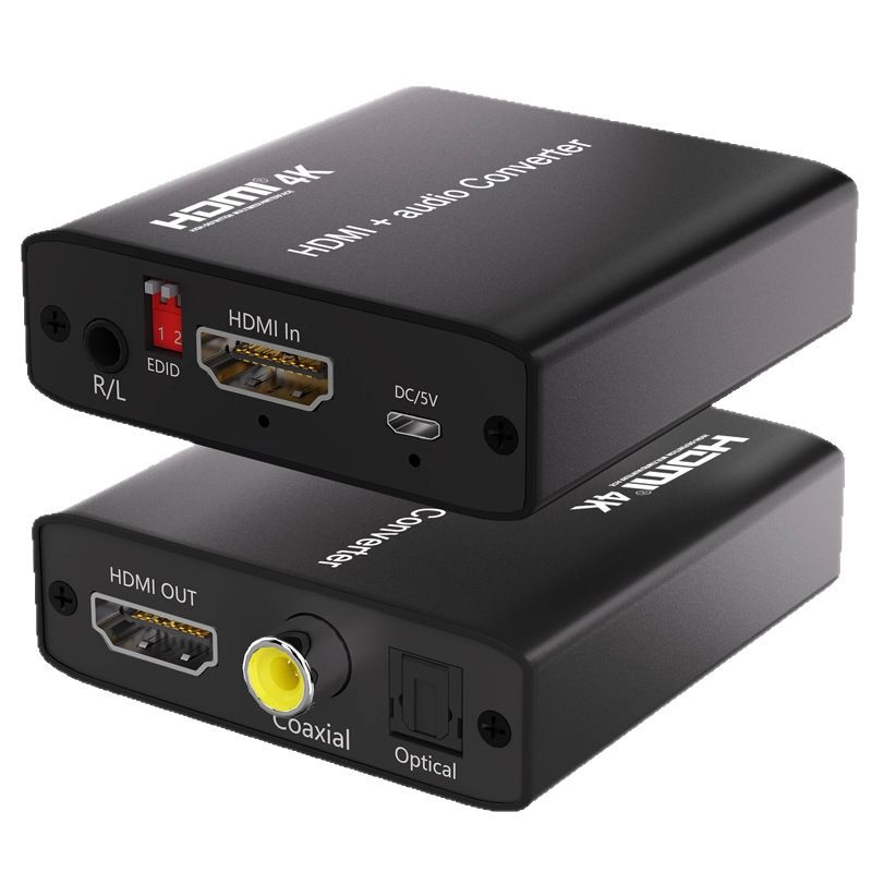 HDMI garso skirstytuvas ir adapteris HA-420, 4K @30Hz, suderinamas su Windows 7, palaiko capture kortą