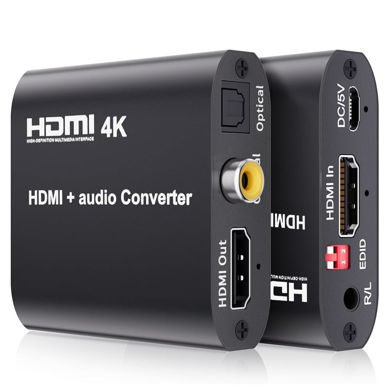 HDMI garso skirstytuvas ir adapteris HA-420, 4K @30Hz, suderinamas su Windows 7, palaiko capture kortą