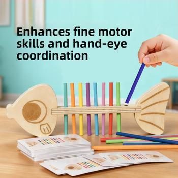 Montessori sobitamisemäng – puidust magnetilised ehitusplokid, värvide klassifikatsioon