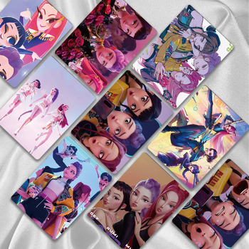 K-Pop група ловци на демони – комплект фотокарти в кутия, 50 карти, LOMO лазерен дизайн, персонализируеми арт пощенски картички