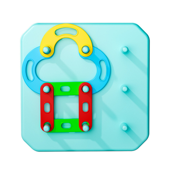 Montessori 3D dėlionė – stulpelių formų surinkimas su geometriniu suderinimu, plastikas, vaikams 4–6 metai