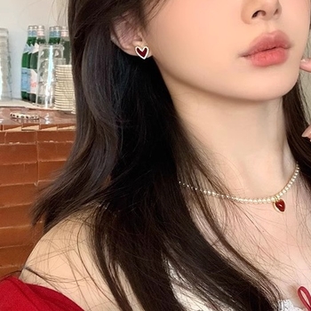 Naušnice u obliku srca, minimalistične, od bakra, elektroplatirane