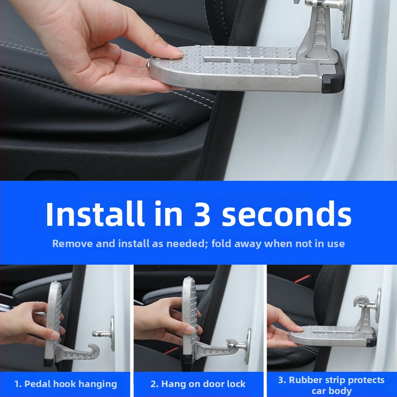 Automašīnas jumta piekļuves kāpnes - alumīnija sakausējums, neslīdošs pedālis, universāla saderība (Zīmols: Yang Jie; Materiāls: Alumīnija sakausējums; Saderīgi modeļi: visas markas; Modeļu gadi: visi gadi)