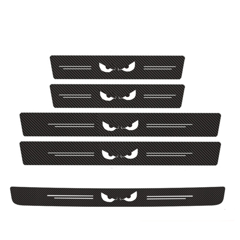 Ajtó küszöb-léc szénszálas mintával, univerzális illeszkedés, autó belső dekoráció – Deep Top