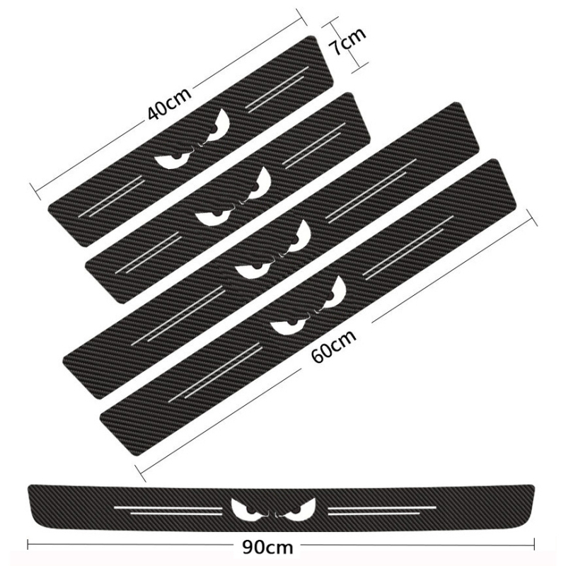 Ajtó küszöb-léc szénszálas mintával, univerzális illeszkedés, autó belső dekoráció – Deep Top
