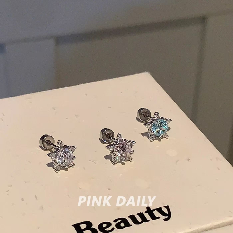 Naušnice – zvjezdasti oblik, bakar, post od nehrđajućeg čelika, elektroplatiranje, korejski stil