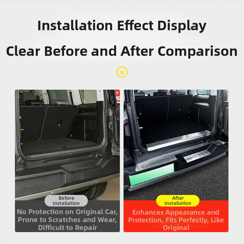 Prag prtljažnika od nehrđajućeg čelika za BJ40 – stražnja zaštita, kompatibilan s automatskim mjenjačem, unutarnji dekorativni dodatak