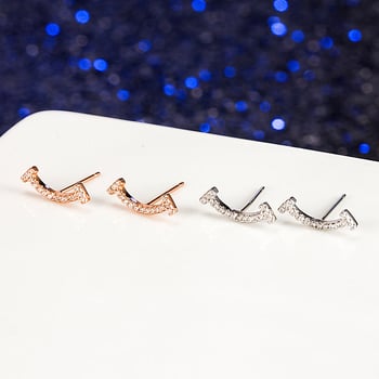 Cercei cu zâmbet din argint S925, finisaj Seiko, stil coreean, unisex