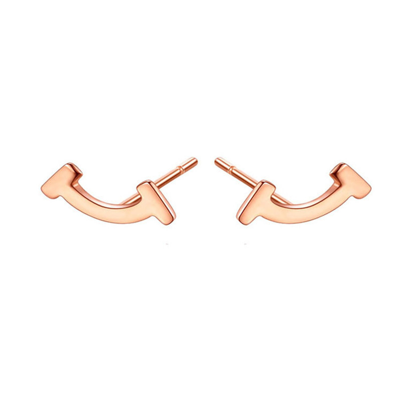 Cercei cu zâmbet din argint S925, finisaj Seiko, stil coreean, unisex