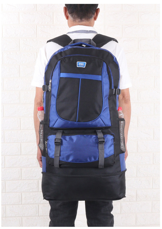 Külső sporttúra hátizsák – nylon, kapacitás 36–55 L, 12 hüvelykes laptophoz illeszkedik, léggömbös párnázott vállpántok, légáteresztő, vízálló, kopásálló