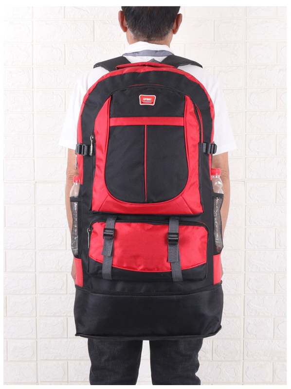 Külső sporttúra hátizsák – nylon, kapacitás 36–55 L, 12 hüvelykes laptophoz illeszkedik, léggömbös párnázott vállpántok, légáteresztő, vízálló, kopásálló