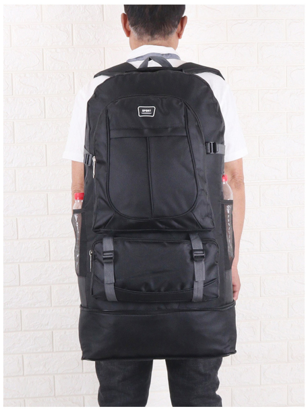 Külső sporttúra hátizsák – nylon, kapacitás 36–55 L, 12 hüvelykes laptophoz illeszkedik, léggömbös párnázott vállpántok, légáteresztő, vízálló, kopásálló