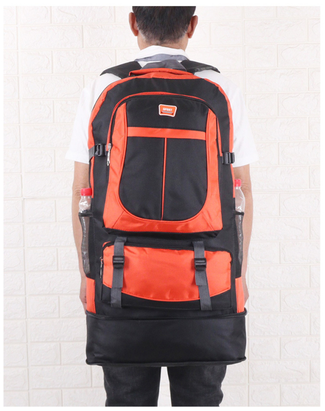 Külső sporttúra hátizsák – nylon, kapacitás 36–55 L, 12 hüvelykes laptophoz illeszkedik, léggömbös párnázott vállpántok, légáteresztő, vízálló, kopásálló