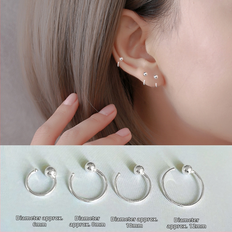 Náušnice Happy Silversmith, geometrický štýl, striebro, 999 ušný hrot, čistota striebra 99%